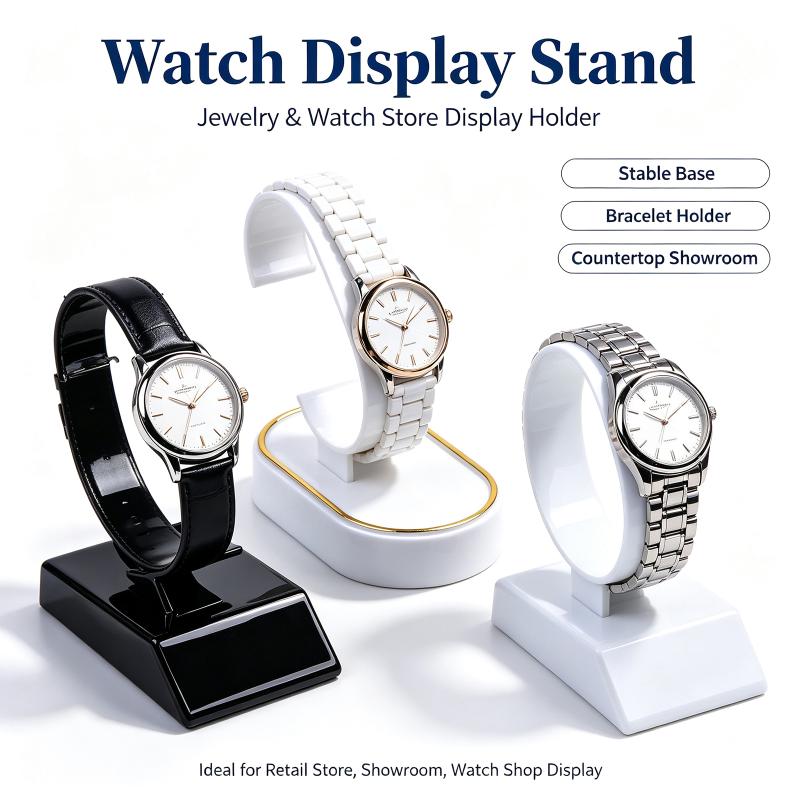 Jewelry And Watches Inc - حامل عرض ساعات بتصميم C-Ring، 2/4