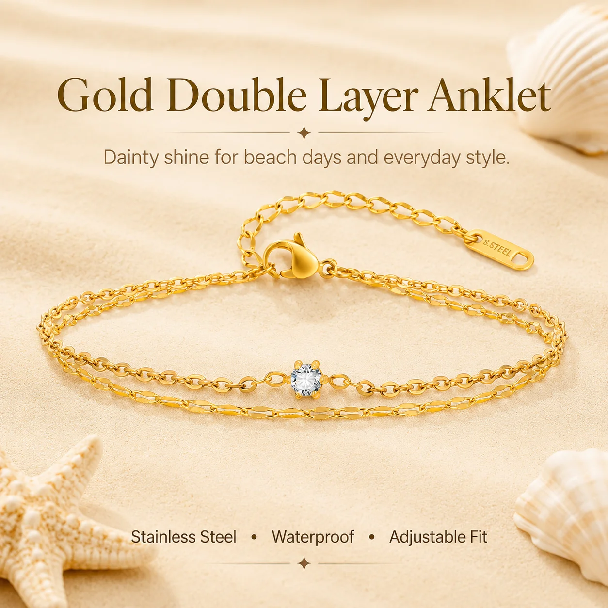 سوار كاحل متعدد الطبقات مقاوم  - مراجعة Jc Jewelry & Watches Photos وسعره