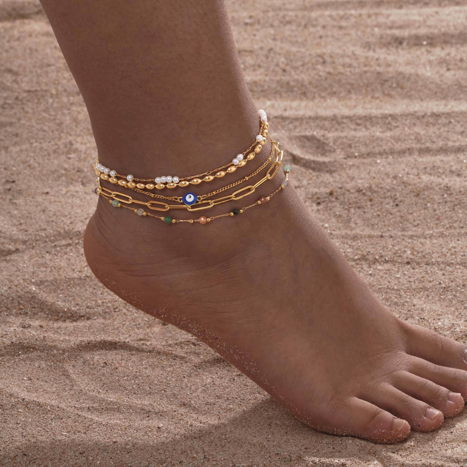 سوار خلخال ذو طبقات مطلية بالذ - مراجعة Jc Jewelry & Watches Photos وسعره